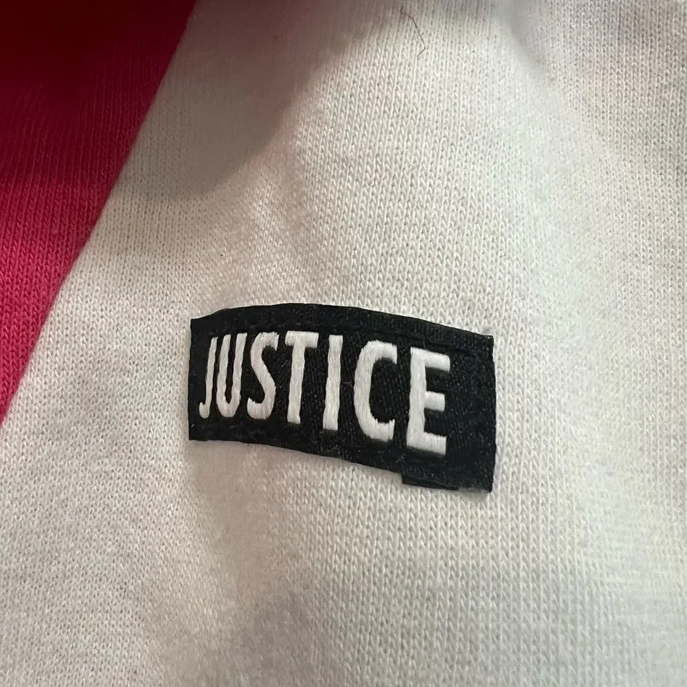Justice brand size XL girls half zip with sequins on sleeve